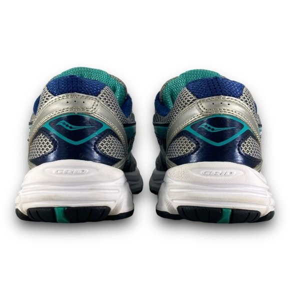Saucony Cohesion 9 Running Shoes S15262-1 Mesh Low Top Silver Teal Women 8.5 - Picture 6 of 9